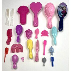 Vintage to Modern LOT 22 DOLL BRUSHES Sizes & Condition Vary Barbie Disney Troll